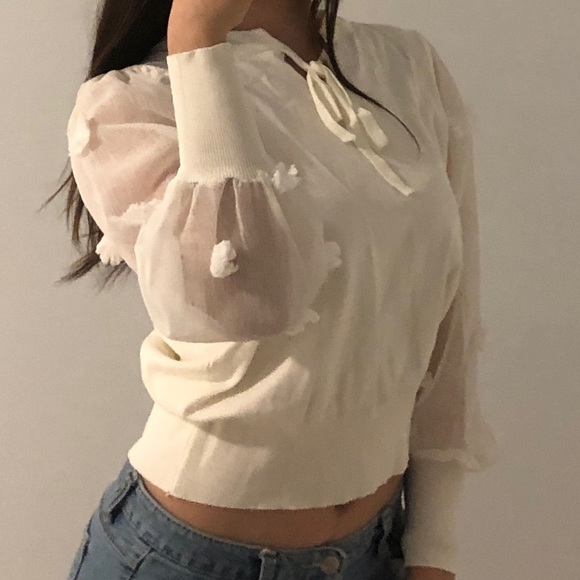 White mesh longsleeve 🔥XS/S - Picture 3 of 4